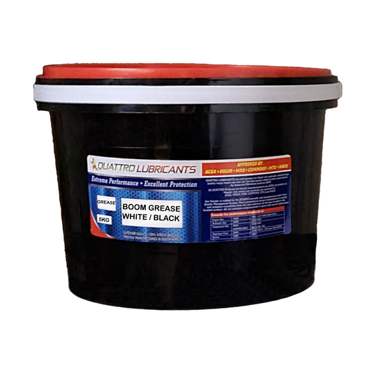 Boom Grease White/Black A very adhesive, water resistant grease for heavy and shock loads